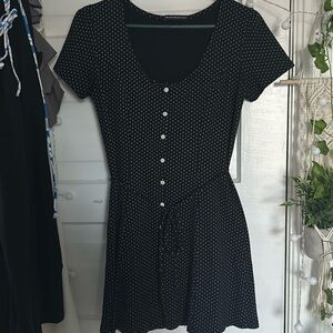 Navy dotted dress
